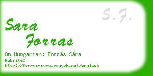sara forras business card